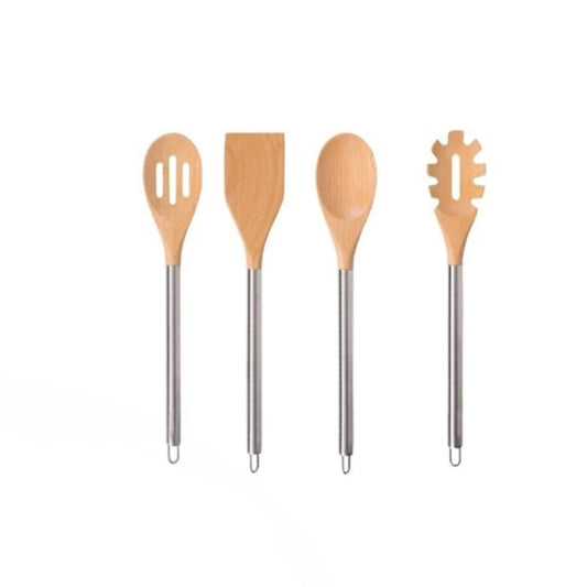 Ceren Evmoni 01001 Metal Handle Bamboo Kitchen Utensil