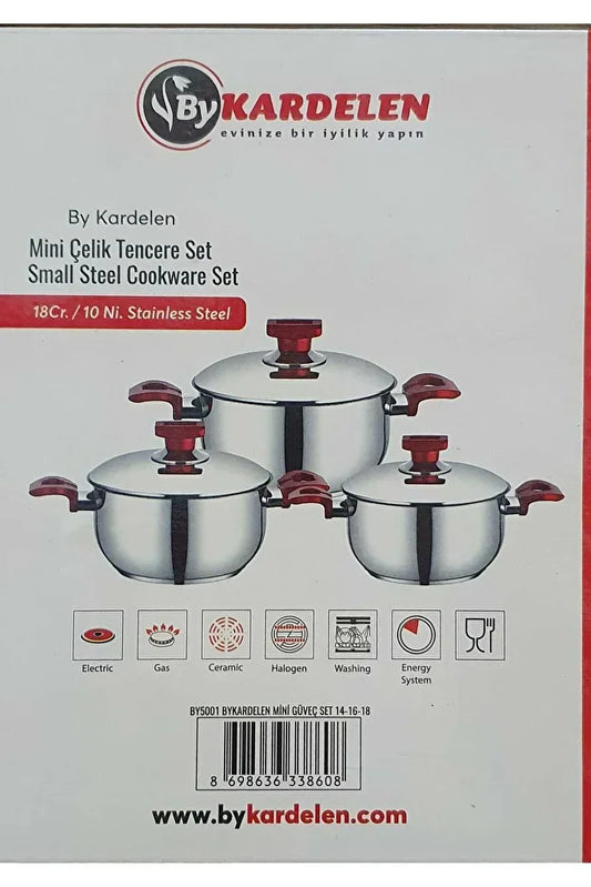 BYKARDELEN  MINI STEEL COOKWARE SET 14CM-16-18CM