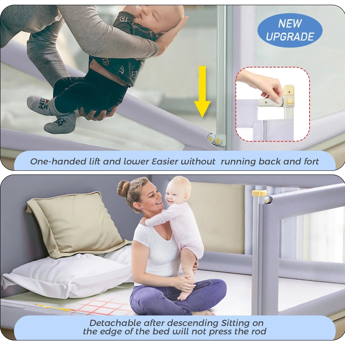 Bed Rails for Toddlers 150 cm (Gray- One Side)