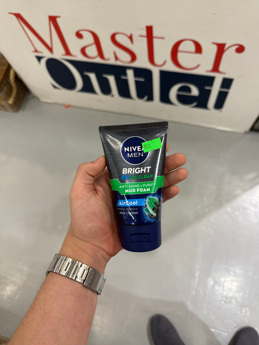 NIVEA Nivea MEN Bright 8H Oil Clear Anti-Shine + Purify Mud Foam 100mL