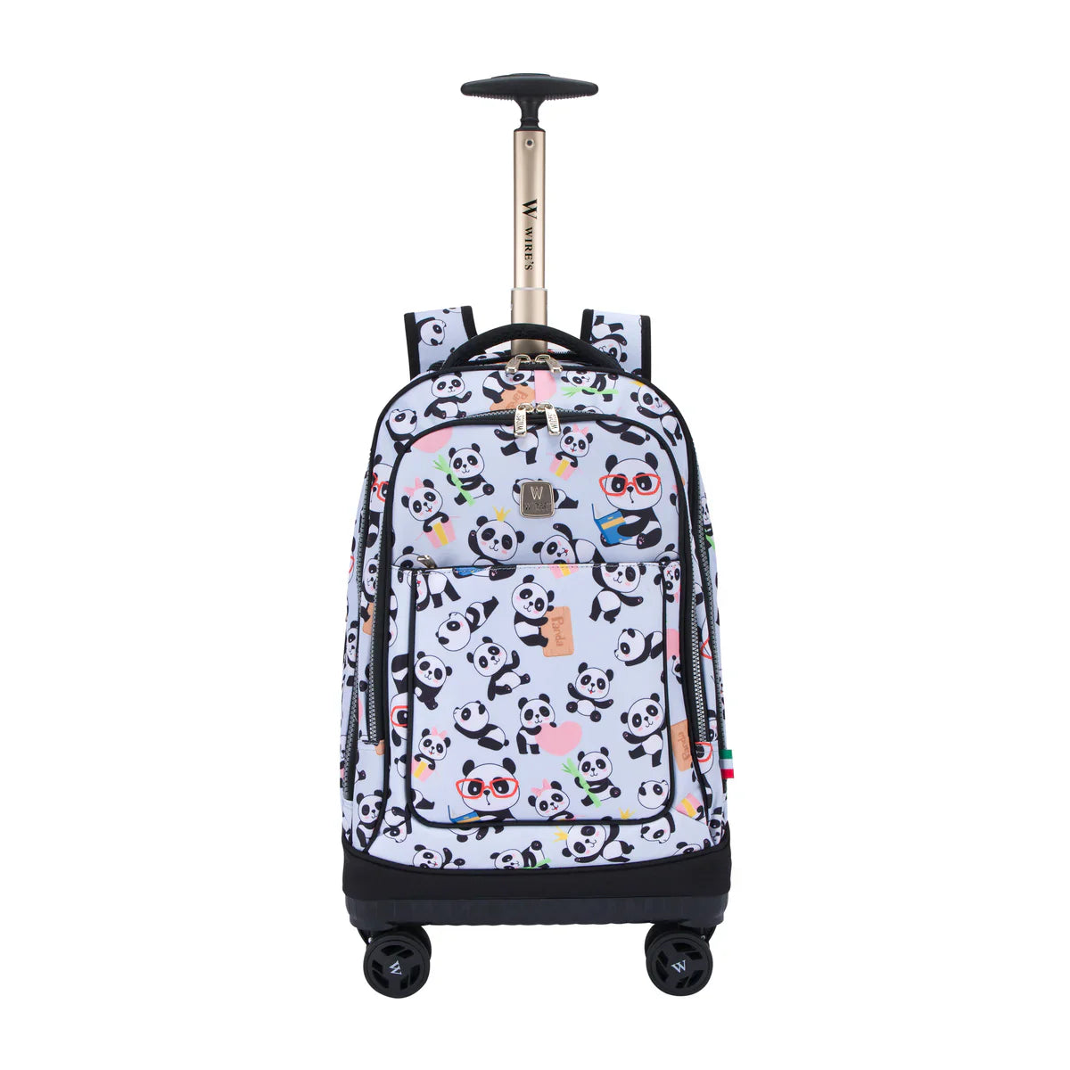 Wires Mist Panda Wires 8-Wheels School Backpack Trolley Set - Lunch bag & Pencil Case - W24560
