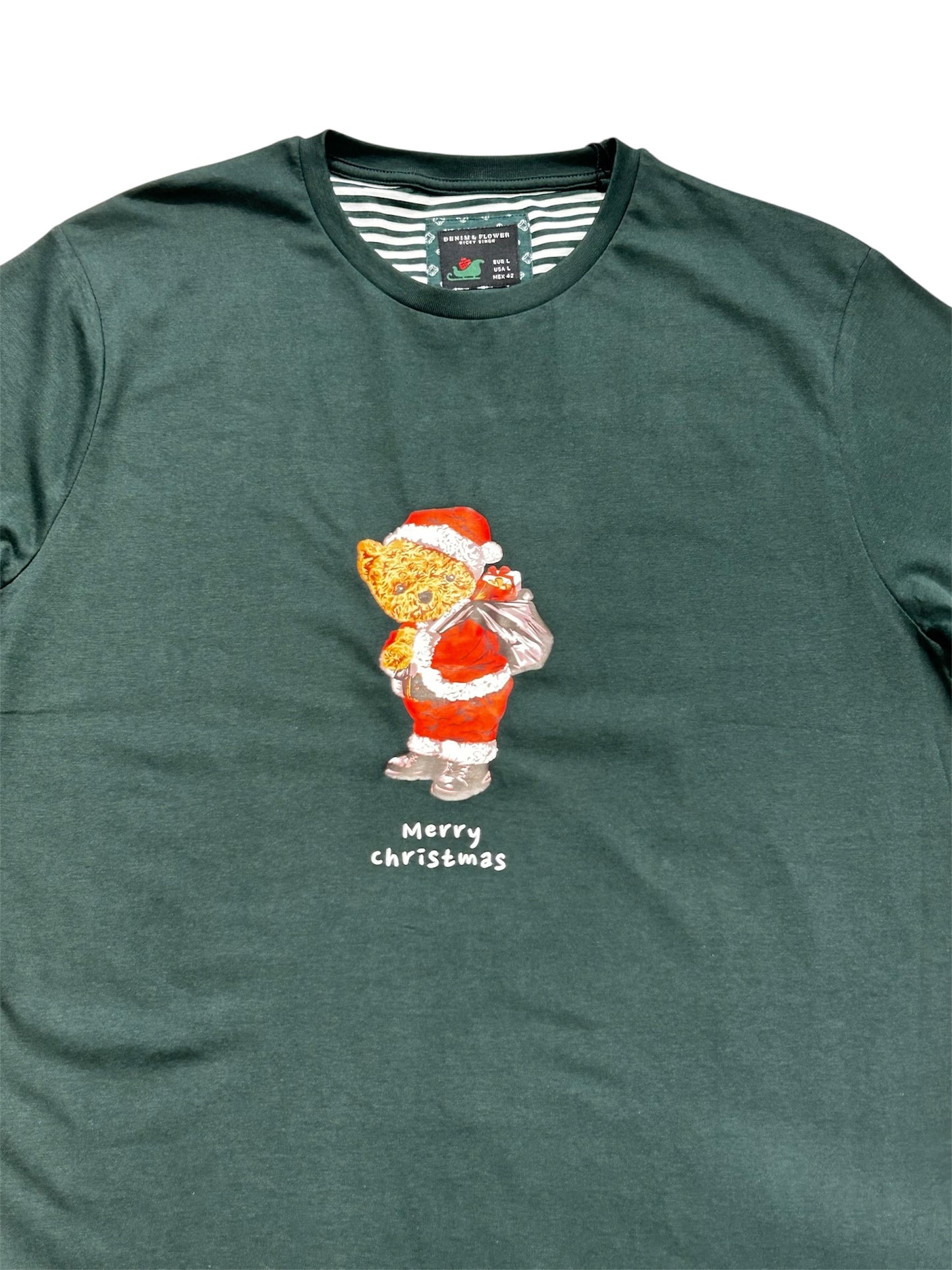 Denim & Flowers Ricky Singh  ROUND NECK T-shirt (MODEL 14) Merry Christmas