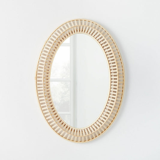 51 cm X 71 cm-Light Woven Oval Mirror-Threshold™ Designed with Studio McGee