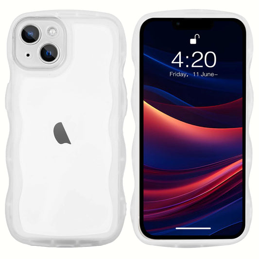 cute curly case wave frame shape for iPhone 15 plus