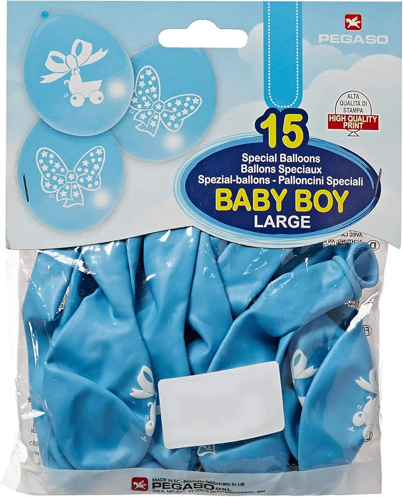 PEGASO BABY BOY LARGE BALLOON 15PCS-PB033/03F