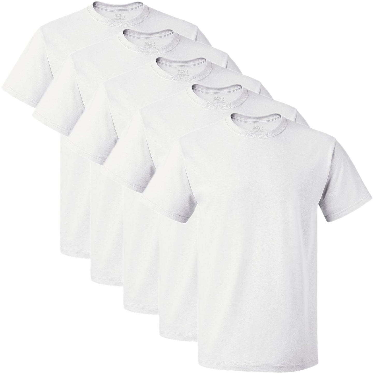 Fruit of the Loom Men's White Crew T-Shirt, White, XX-Large (Pack of 6)