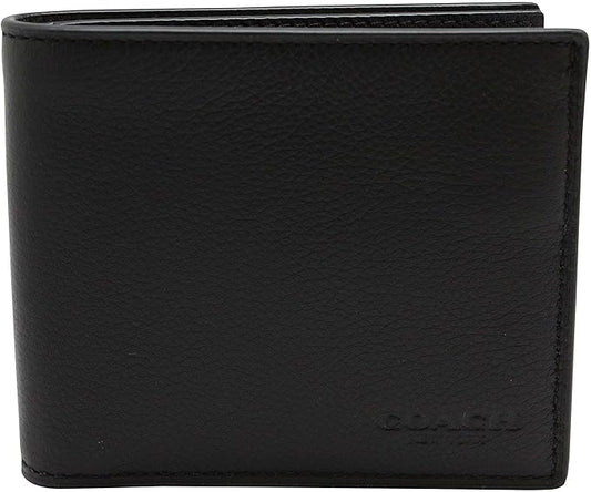 Coach Men's ID Billfold Wallet In Signature Canvas, Charcoal/Black