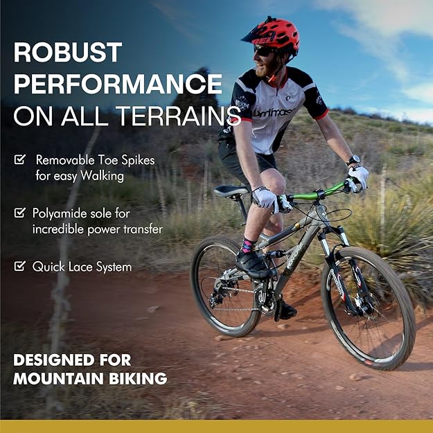 Tommaso Montagna Elite Knit Men's MTB Mountain Cycling Shoe with Quick Lace Compatible with SPD Cleats, Black