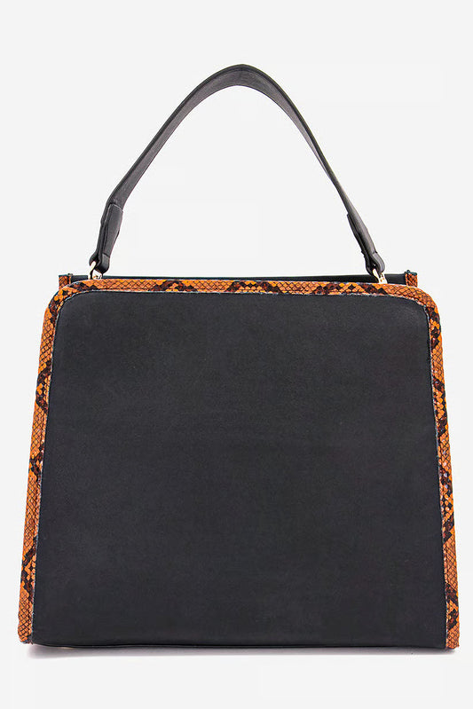 Women Snake Skin Lining Satchel Bag