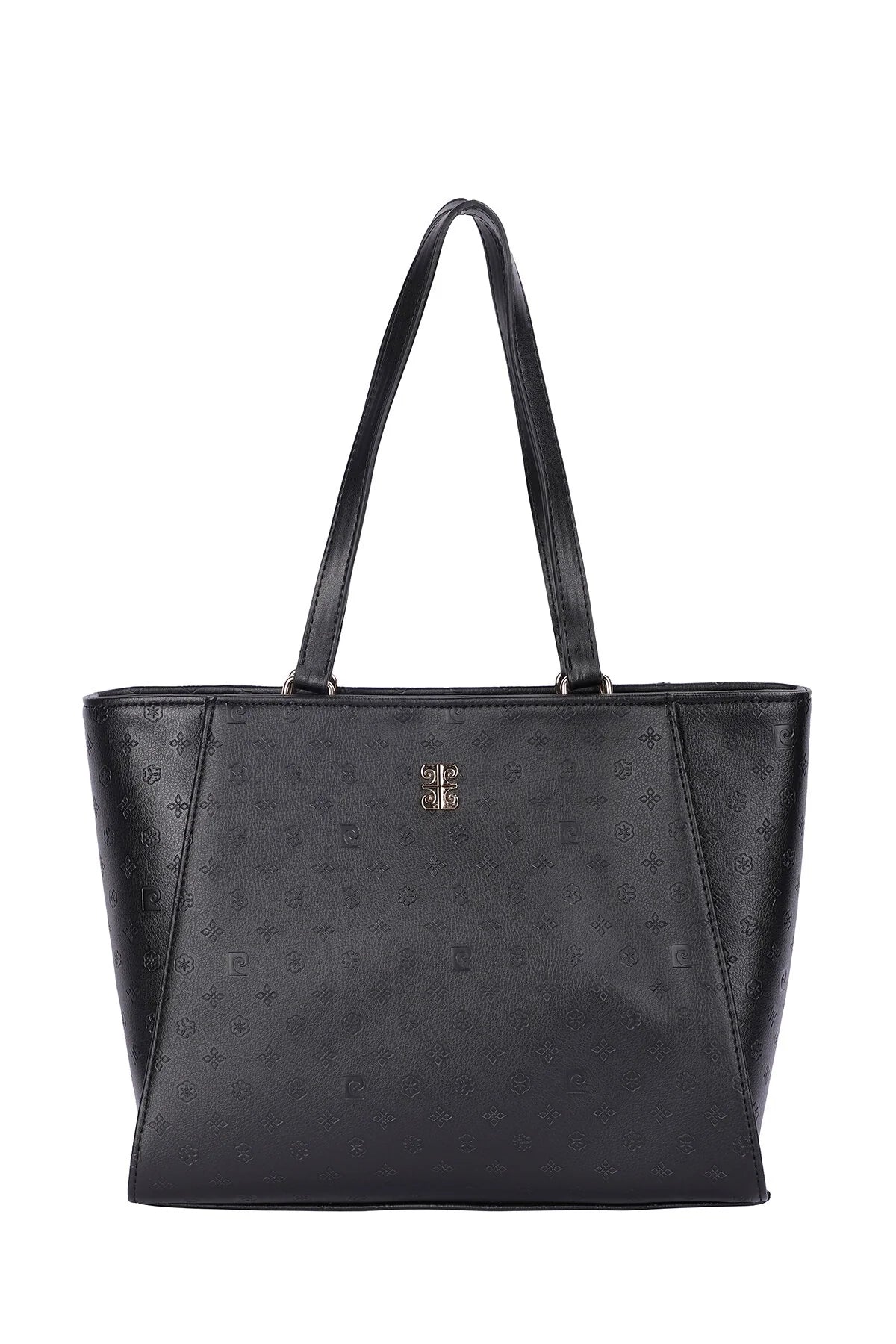 Pierre Cardin Women's Shoulder Bag with Gold Zip and Gold Logo in Black