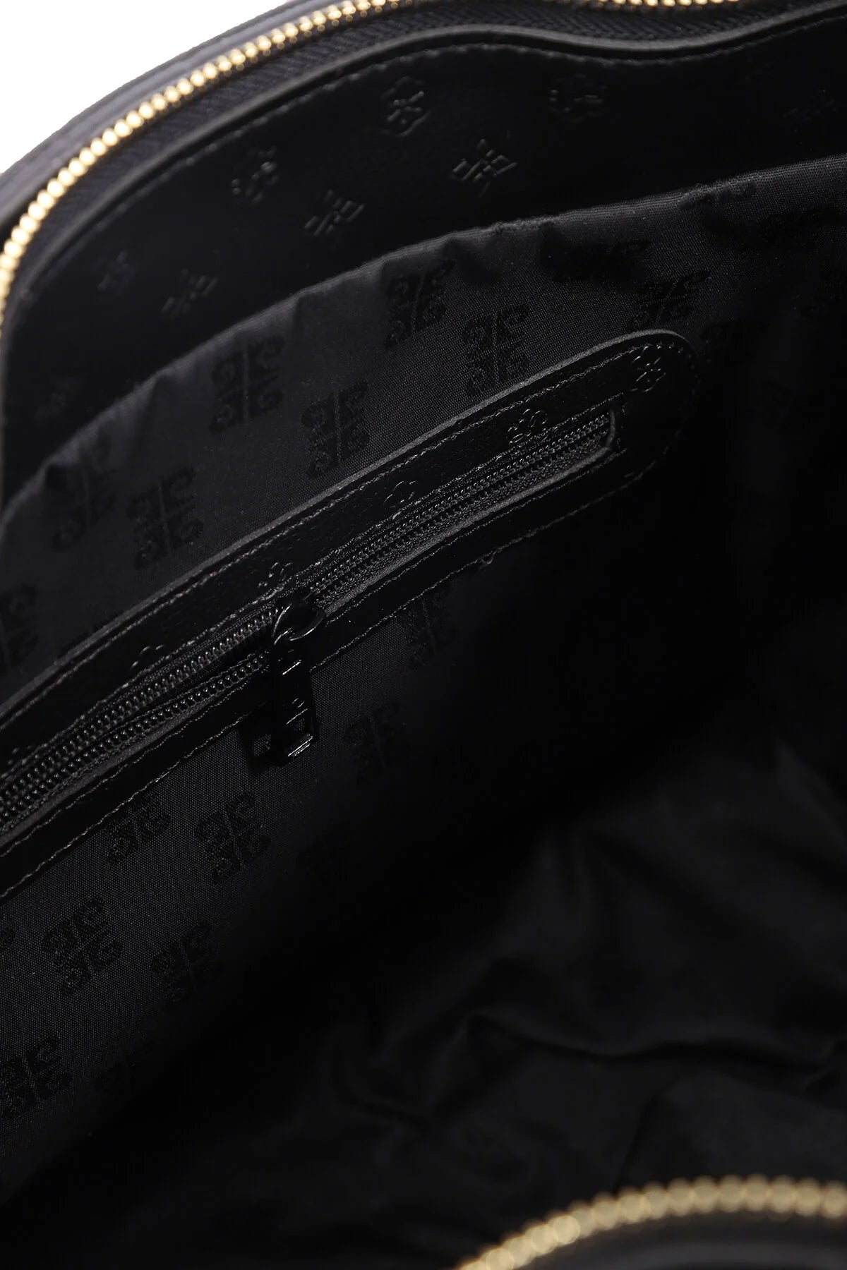 Pierre Cardin Women's Shoulder Bag with Gold Zip and Gold Logo in Black