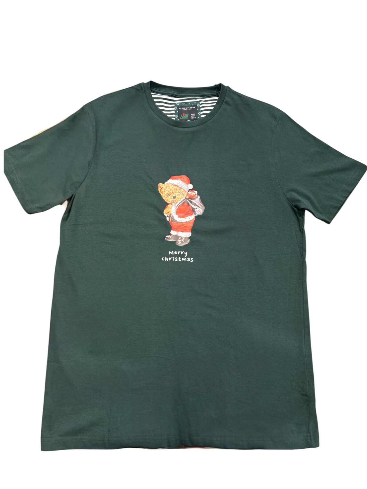 Denim & Flowers Ricky Singh  ROUND NECK T-shirt (MODEL 14) Merry Christmas