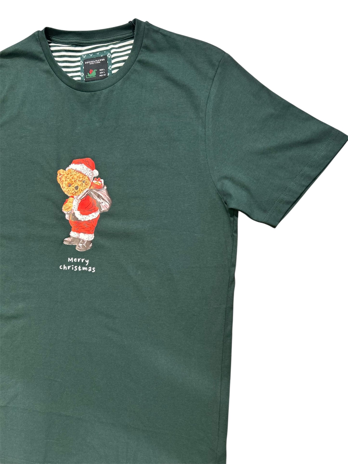 Denim & Flowers Ricky Singh  ROUND NECK T-shirt (MODEL 14) Merry Christmas