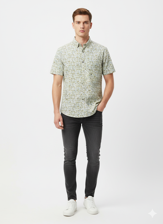 Denim & Flower Ricky Singh Men’s Floral Shirt – Trendy Casual Style