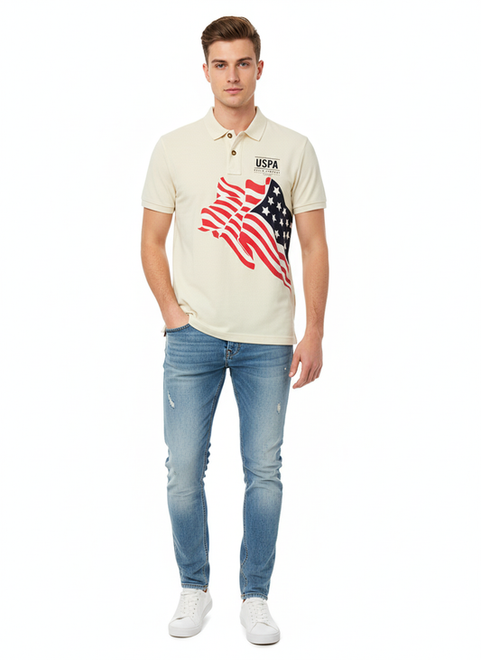 U. S.POLO ASSN SINCE1890 CREAM T-SHIRT