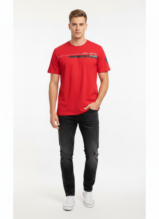 FREE FLY SPORTSWEAR  RED MEN T-SHIRT