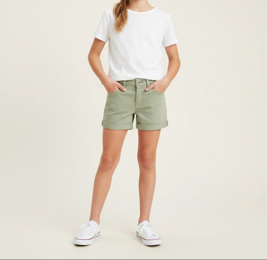 SIZE: 14 REG - Signature by Levi Strauss & Co. Girls Roll Hem Denim Shorts