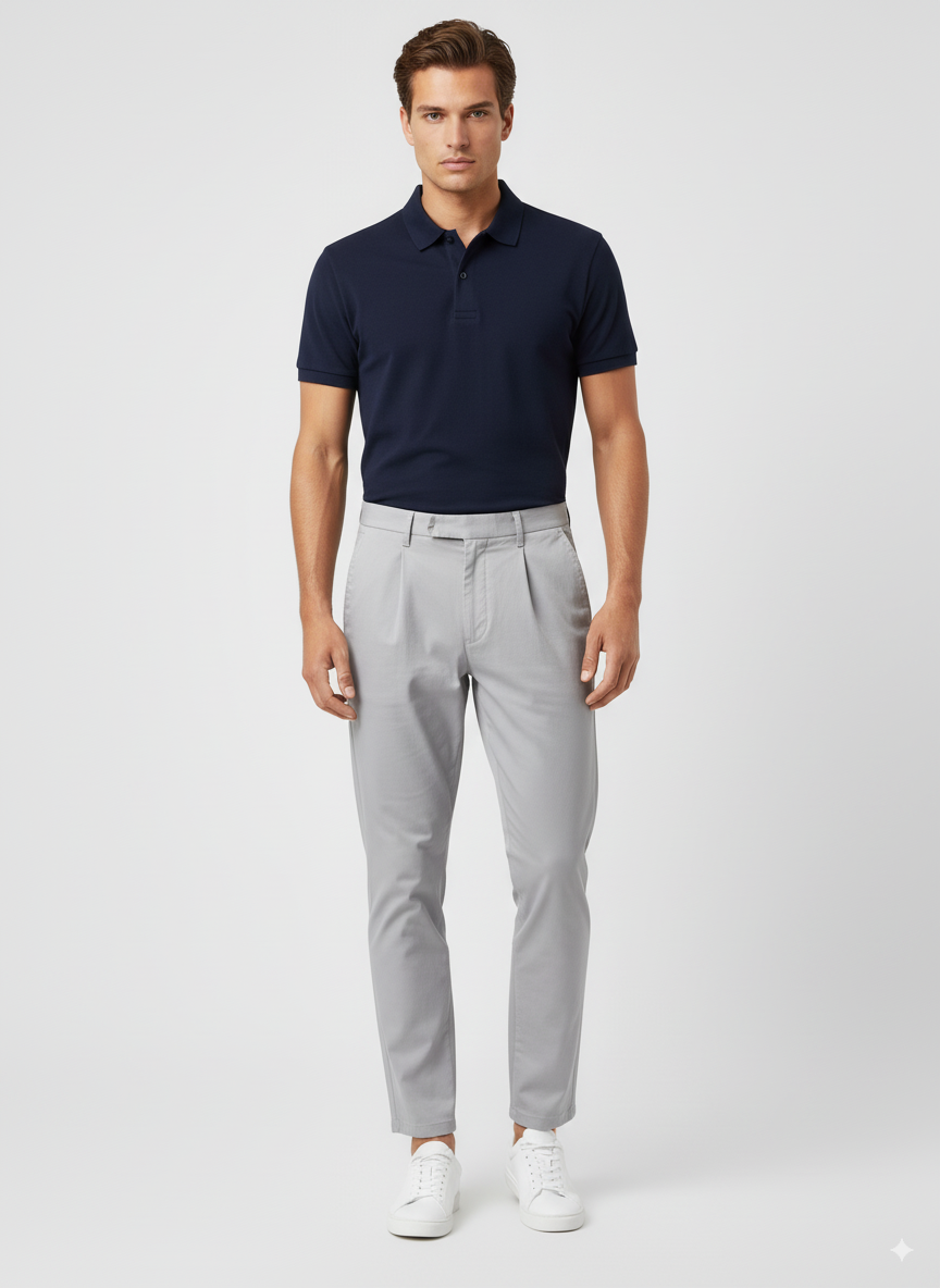 light blue trousers