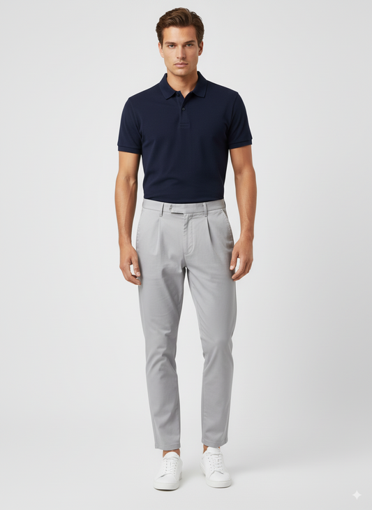 light blue trousers