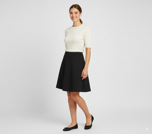 BASQUE CURVE Women's skirt in black color
