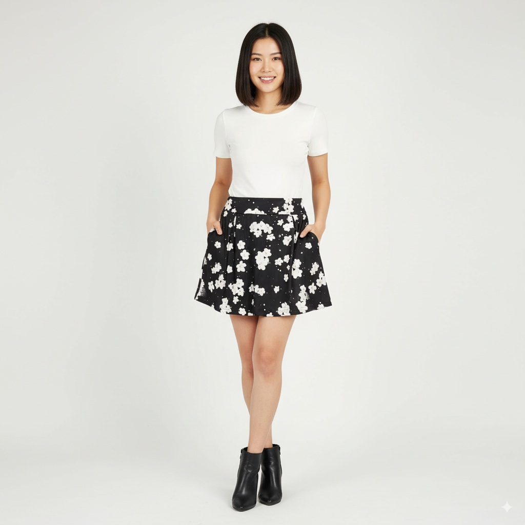 bulletgxll Tropical Leaves women's High waisted swim skirt