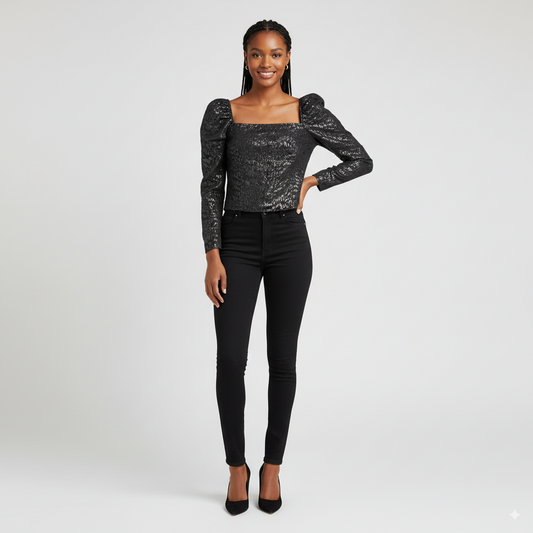 H&M Black Womens Crop Top