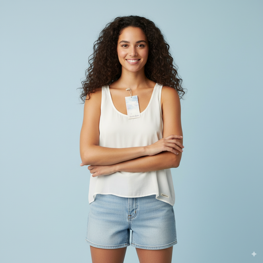 DOUBLE AGENT CALIFORNIA WOMEN'S OFF WHITE TANK TOP