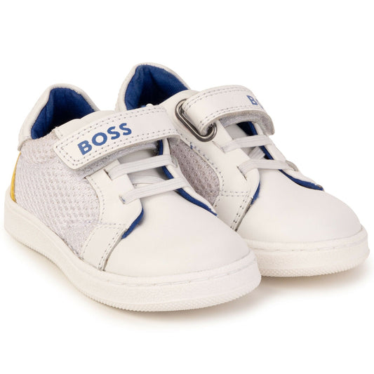 Hugo Boss White Yellow Logo trainers