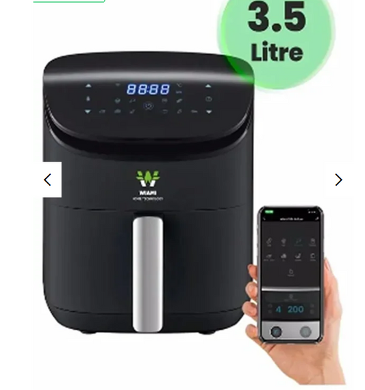 Wiami Wiami 3.5 Liter Air Fryer – Smart Oil-Free Fryer, Black (with Digital Screen)