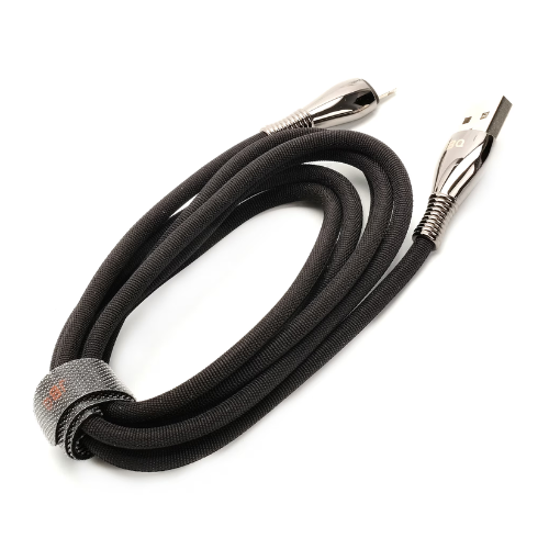 JBQ Nylon Lightning To USB Data Cable Cb-12P2, 3.0A, 150cm, Black