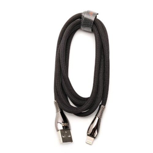JBQ Nylon Lightning To USB Data Cable Cb-12P2, 3.0A, 150cm, Black