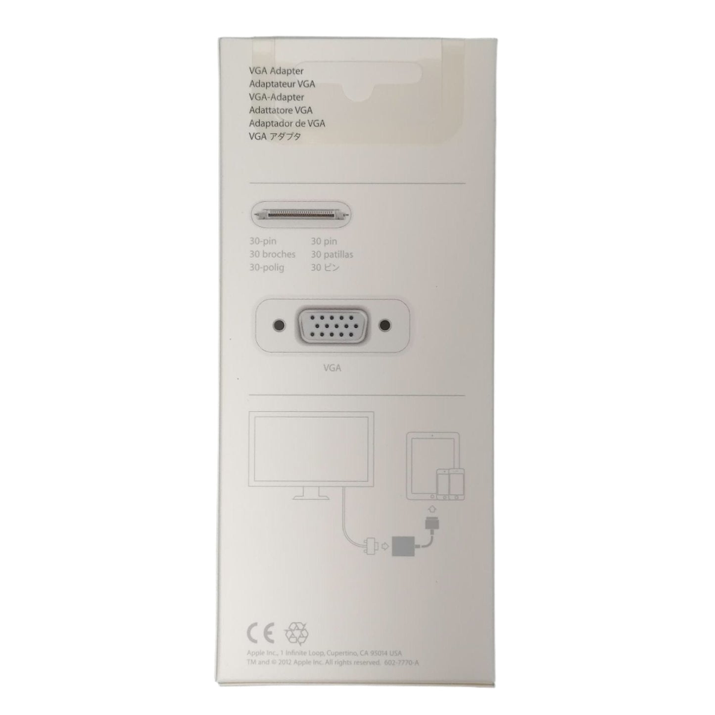 Apple 30 Pin to VGA Adapter A1368 iPad iPhone iPod Touch