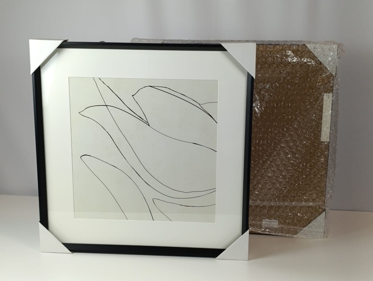 SEALED - (Set of 2) 60CM X 60CM Sketch Art Print Black/White - Threshold™ Designed with Studio McGee