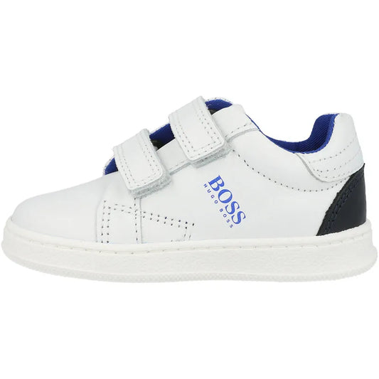 Hugo Boss Kids Trainers White Electric Blue