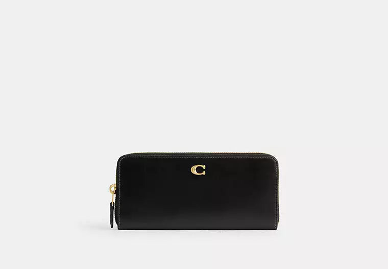 COACH Essential Slim Accordion Zip Wallet black color