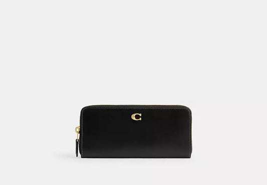 COACH Essential Slim Accordion Zip Wallet black color