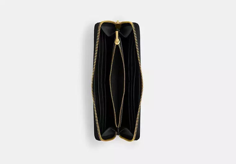 COACH Essential Slim Accordion Zip Wallet black color