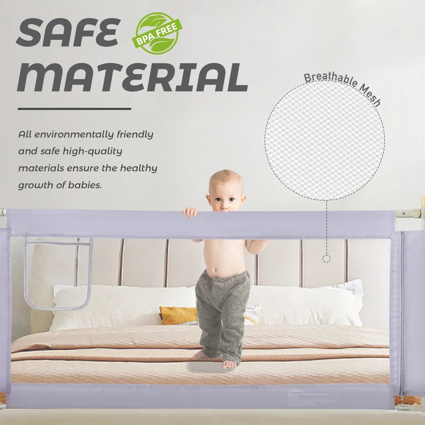 Bed Rails for Toddlers 150 cm (Gray- One Side)