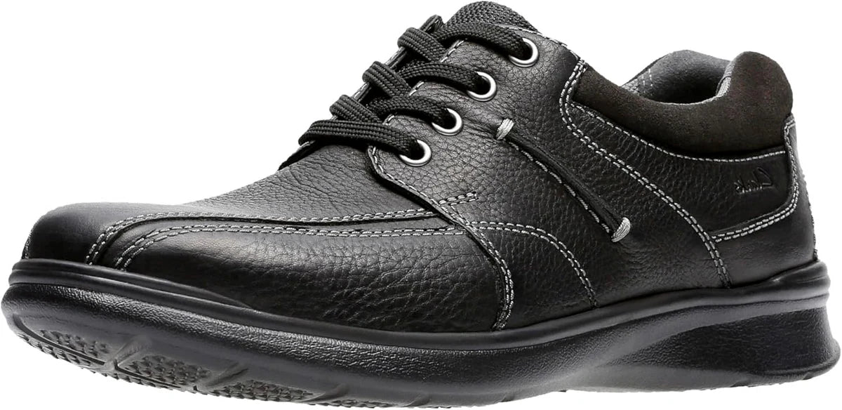Clarks Cotrell Walk Men’s Oxford Shoes – Classic Black Leather Flats with All‑Day Comfort
