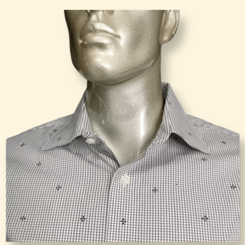 Sacoor Brothers Men's Checkered Shirt with Embroidered Logo – Casual & Stylish