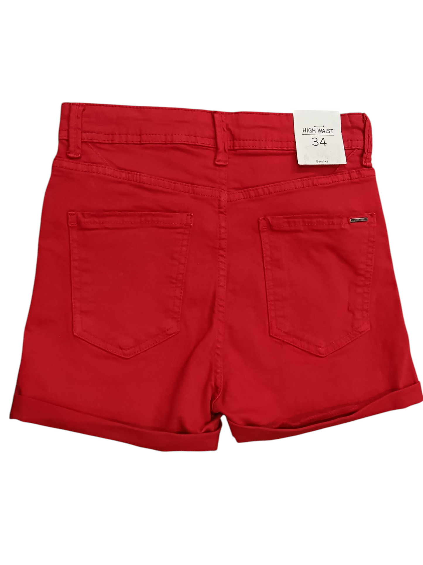 BERSHKA BOTTOMS DEPARTMENT Women's Jeans Shorts Color: Red