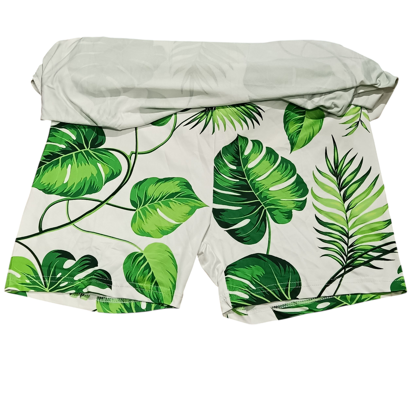 bulletgxll Tropical Leaves women's High waisted swim skirt