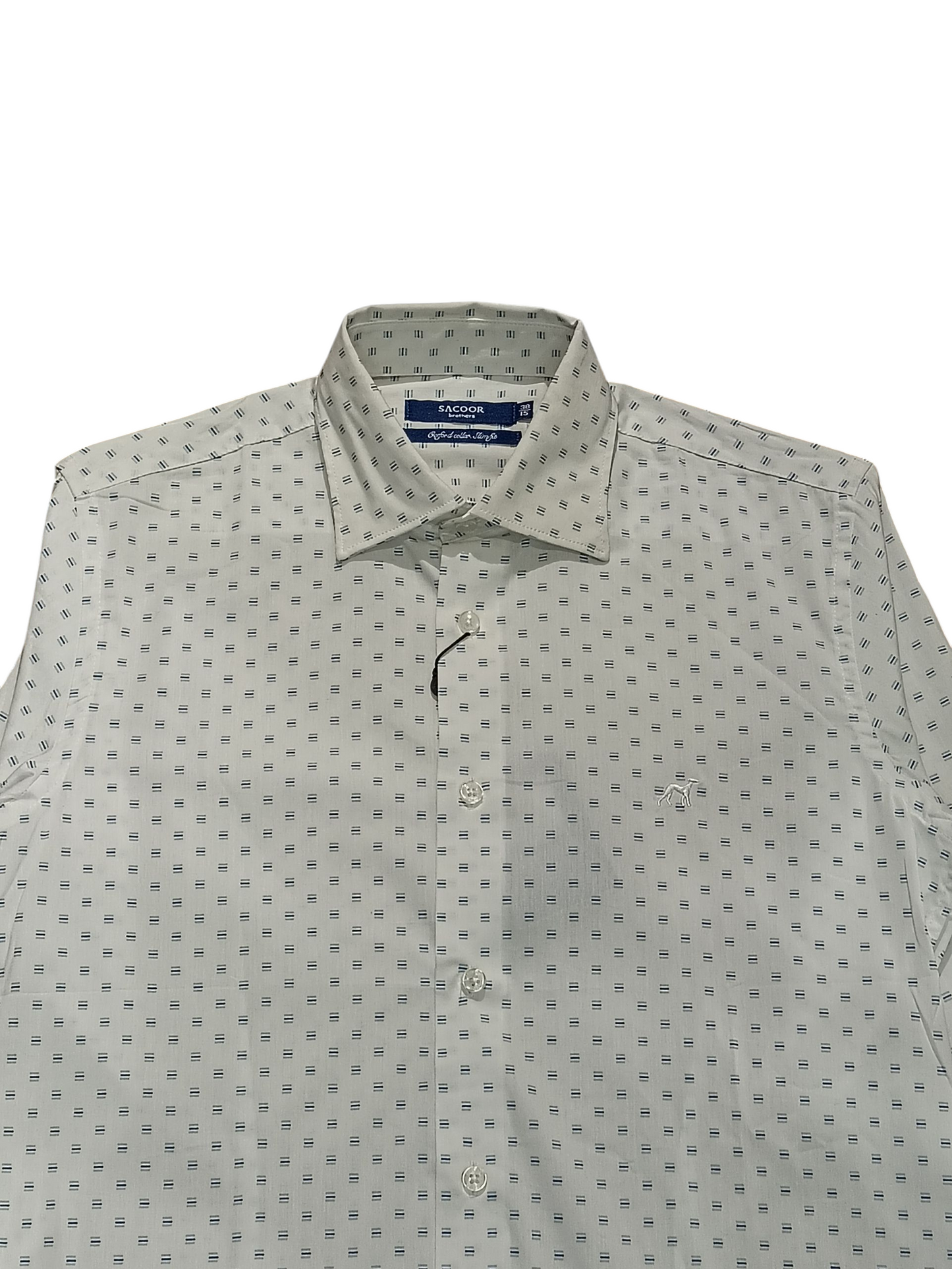 Sacoor Brothers Men's Slim Fit SHIRT WHITE AND BLUE