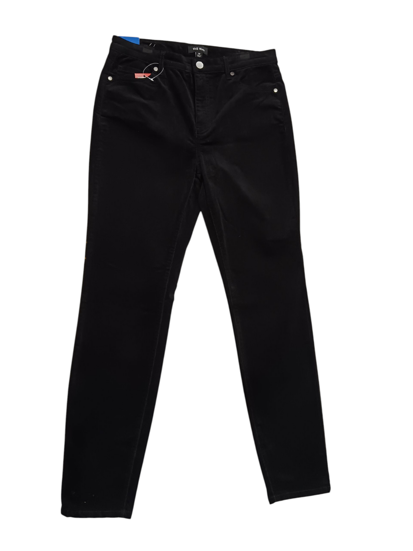 SIZE: 30 - Well Worn Women High Rise Corduroy Skinny Pant (Black 10/30)