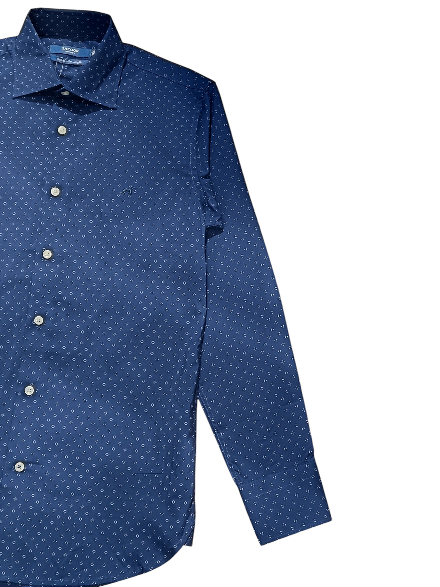 Sacoor Brothers Men's Slim Fit SHIRT  NAVY