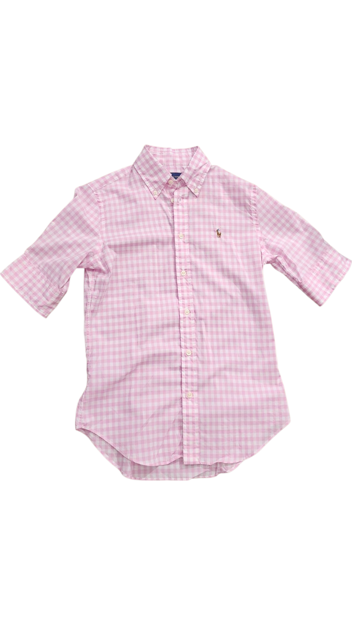 Ralph Lauren Polo Pink & White Checkered Half Sleeve women's Shirt