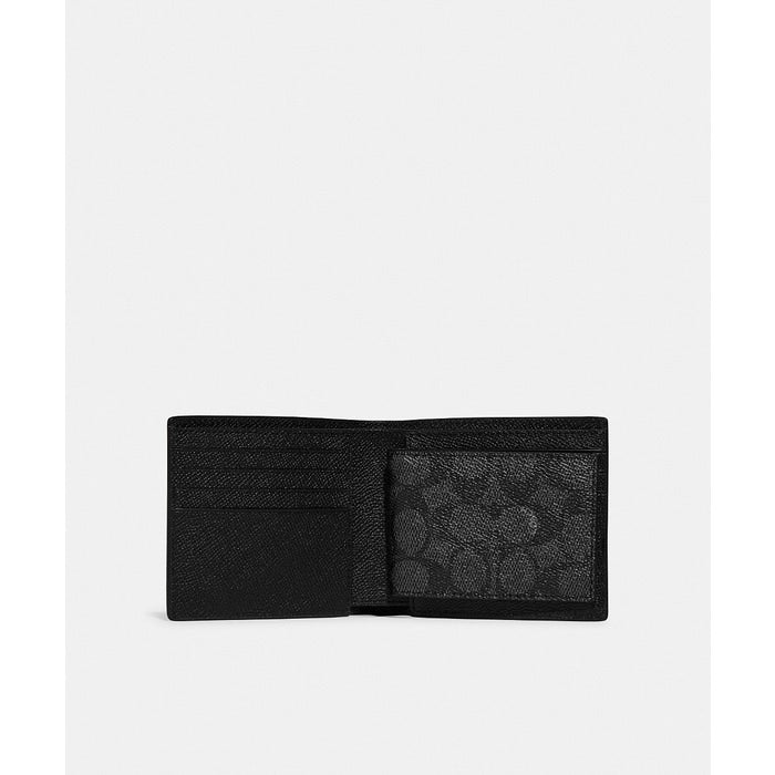 Coach Grey Signature Leather Wallet with Removable Card Holder