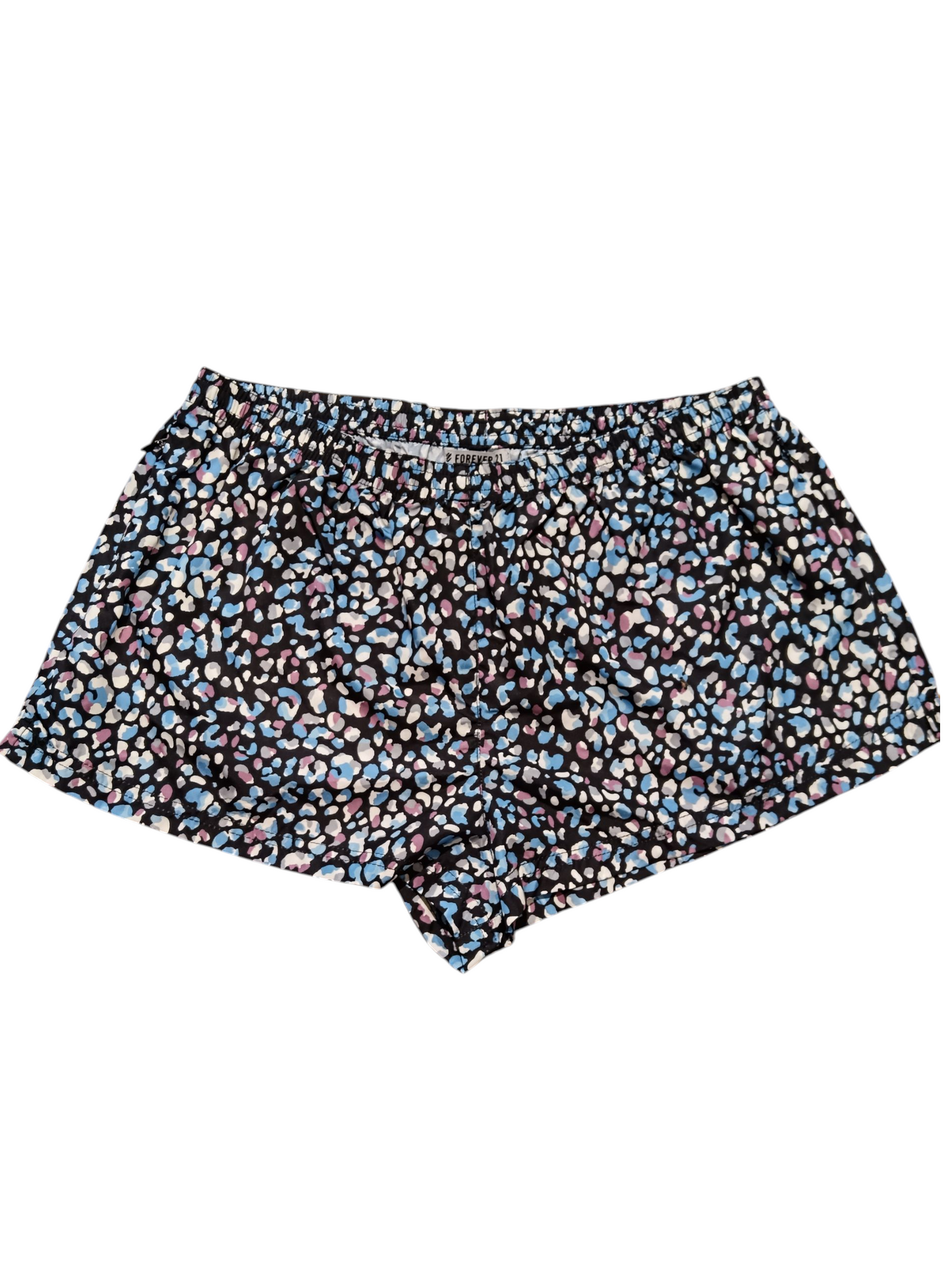 FOREVER21 Women's shorts in black color Ziad Cyan with white