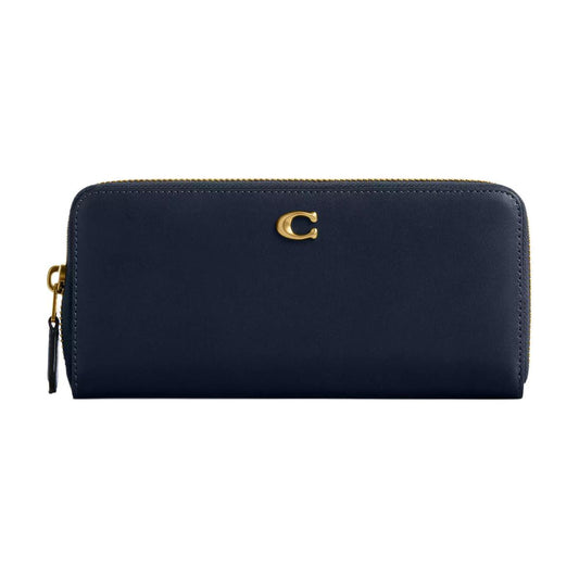 Coach Women’s Zip-Around Leather Wallet – Navy Blue