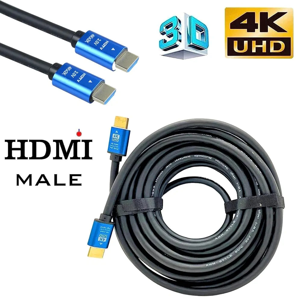 KICO
HDMI Cable (10m) 4K 60HZ, HDMI 2.0 High Speed 18Gbps HDCP 2.2 HDR/3D (2160P/1080P) Audio Return (ARC) Cable for (Display/X~Box/PS5/PS3/4) (Black/Blue) (10m)) by S